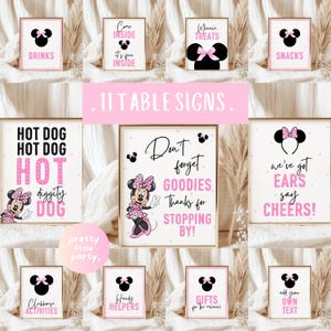 ANY AGE / Oh Twodles Minnie Mouse Birthday Party Table Sign | Modern Minnie Mouse Polkadot Second Birthday Decor Food Sign Drink Sign PMN03