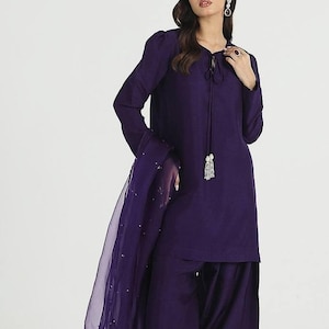 Plain Farshi Shalwar set pure fabric image 1