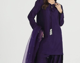 Plain Farshi Shalwar set blended fabric