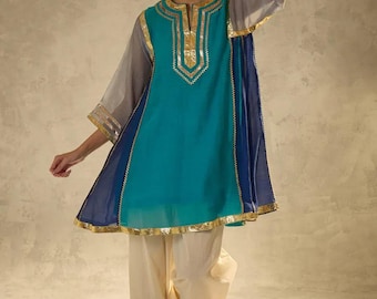 Gotta Lawn Dress, Indian Pakistani Eid Outfit