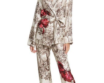 Digital Printed Silk Satin Bridal Night Dress, Bridesmaid dresses, Wedding, Bridal Showers