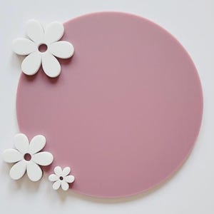 Daisy Plaque Laser File / Targa con nome / Targa per neonato / Fiori / SVG / AI