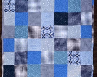 Blue Baby Boy Quilt | Baby Quilt | Baby Shower Baby Quilt | Crib Quilt Blanket