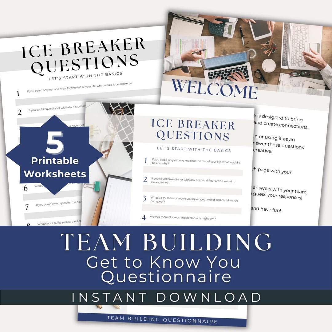 Team Building Get to Know Me Questionnaire Printable - Ice Breaker ...