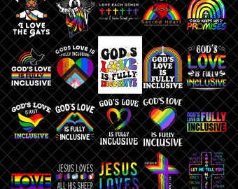 God's Love Is Fully Inclusive Christian LGBTQ Gay Rights, LGBTQ Shirt Png, Pride Month Shirt Png, Gay Pride TShirt Png, Equality LGBTQ Gift