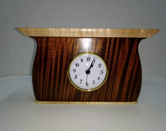 Maple mantle, table, desk clock