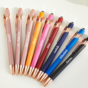 Custom Engraved Stylus Pen Personalized Metal Ballpoint Pen Business Gift Promotional Giveaway Teacher Appreciation Favor girt for her