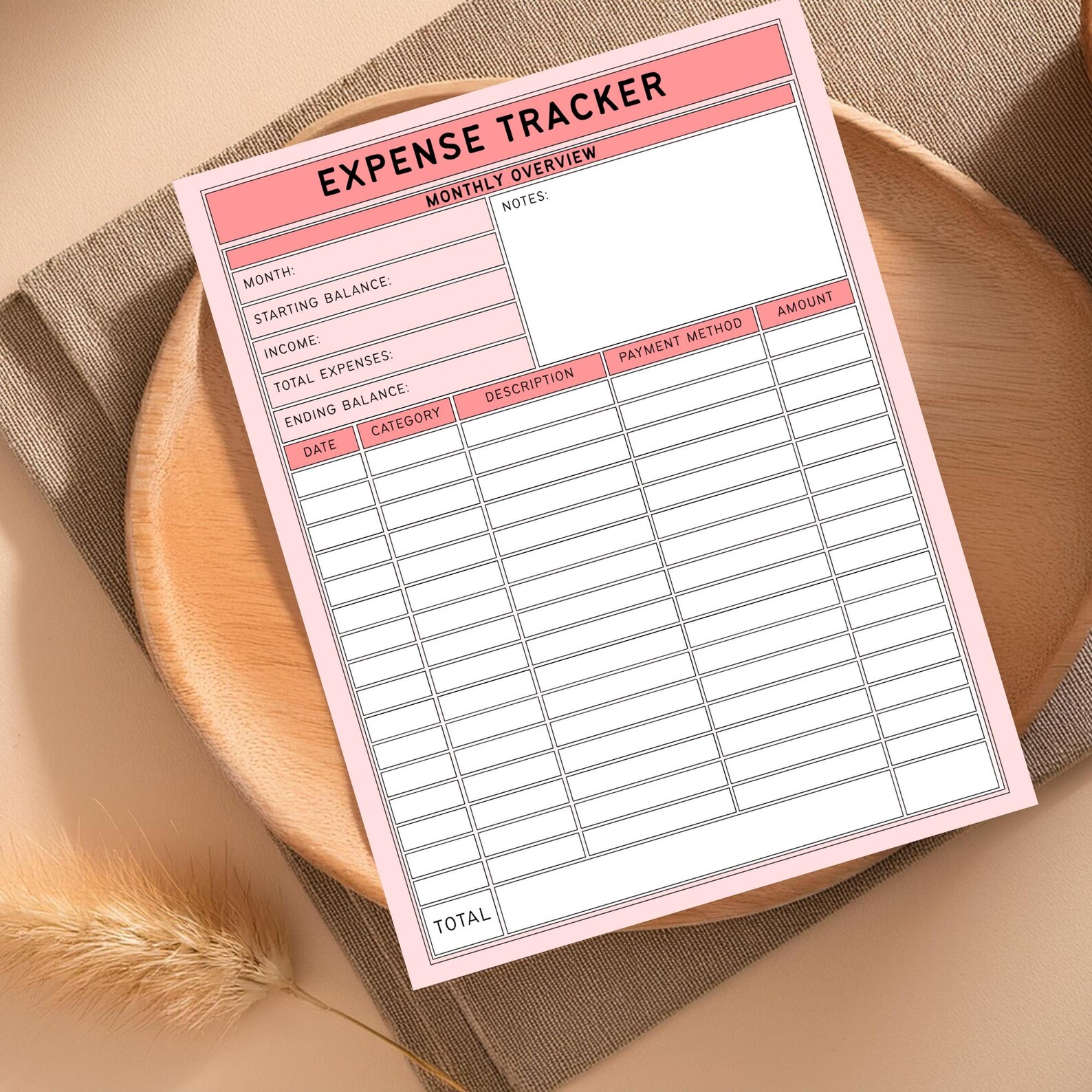 Editable Expense Tracker Printable | Monthly Spending Log | Budget ...