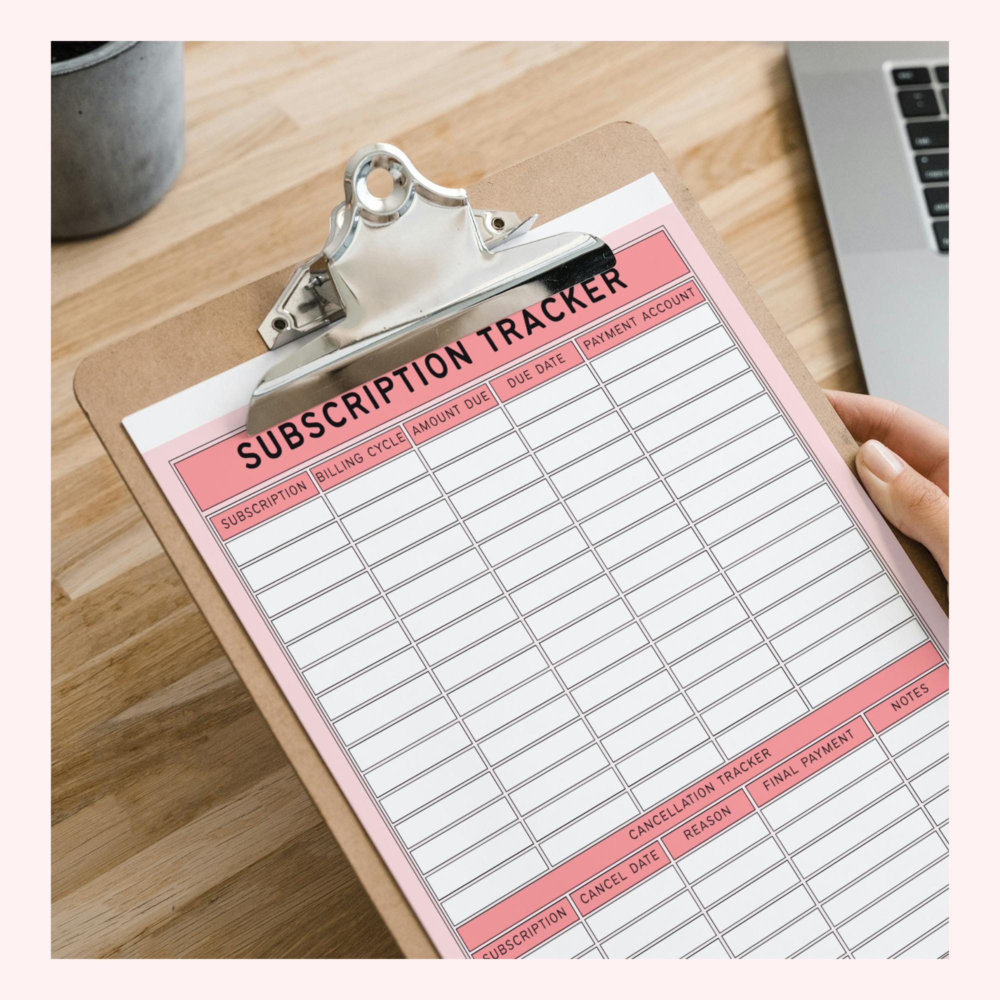 Subscription Tracker Printable | Membership Log | Budget Planner ...