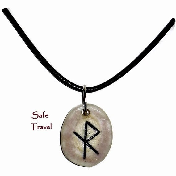 Safe Travel Bone Bind Rune Necklace Etsy