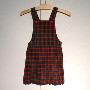 Vintage Girls Plaid Wool JUMPER 1950s Size 4