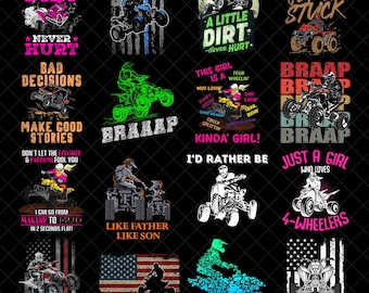 Vierrad-PNG-Bundle, Vierrad-Sublimationsdesign, Offroad-Sublimations-PNG, Geschenkidee für Vierrad-Fans, Retro-Vierrad