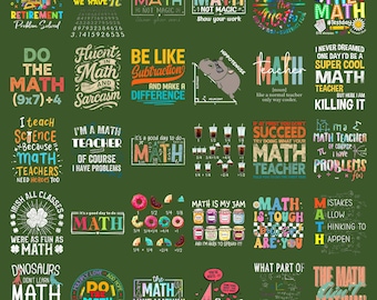 Math Teacher PNG Bundle Funny Math Shirt Designs, Math Teacher Gift PNG, Back to School Teacher Sublimation Files