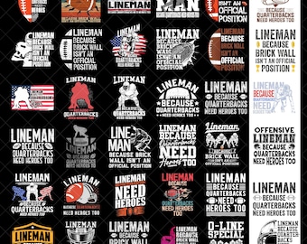 Lineman, weil Quarterbacks Helden brauchen PNG, Football Lineman Digital Download, Offensive Line Player Zitat, Retro Sport Shirt Design