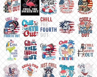 Chill The Fourth Out PNG-Bundle, Horrorfilm-PNG zum 4. Juli, Thug Life Killers PNG, 4. Juli PNG, America Killing It Since 1776 PNG