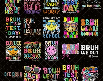 „Bruh We Out“-Lehrer-Bundle, „Bruh Teacher“-PNG, „Bruh We Out“-PNG, „Last Day of School“-PNG, „End of Year Teacher“-PNG, lustiges Lehrer-Shirt