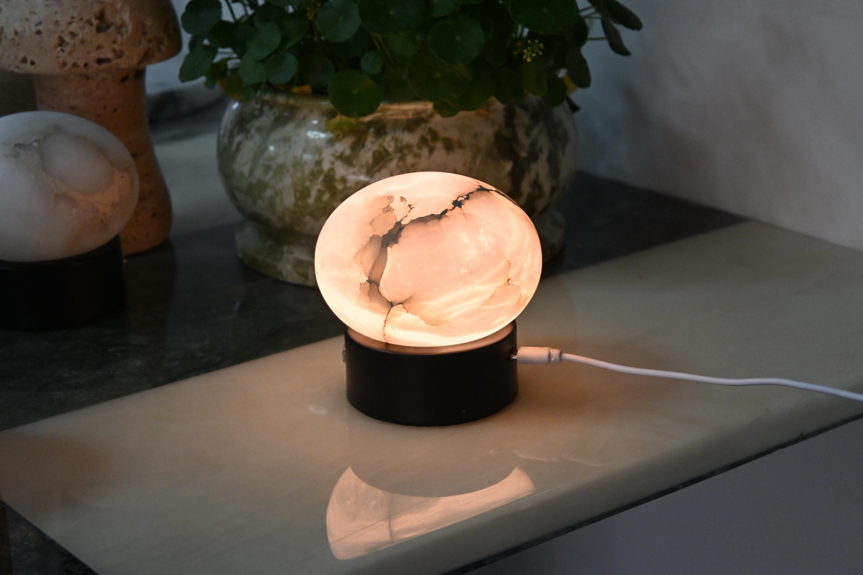 Dolomite Marble Touch Lamp: Minimalist Cube Bedside Light - Etsy