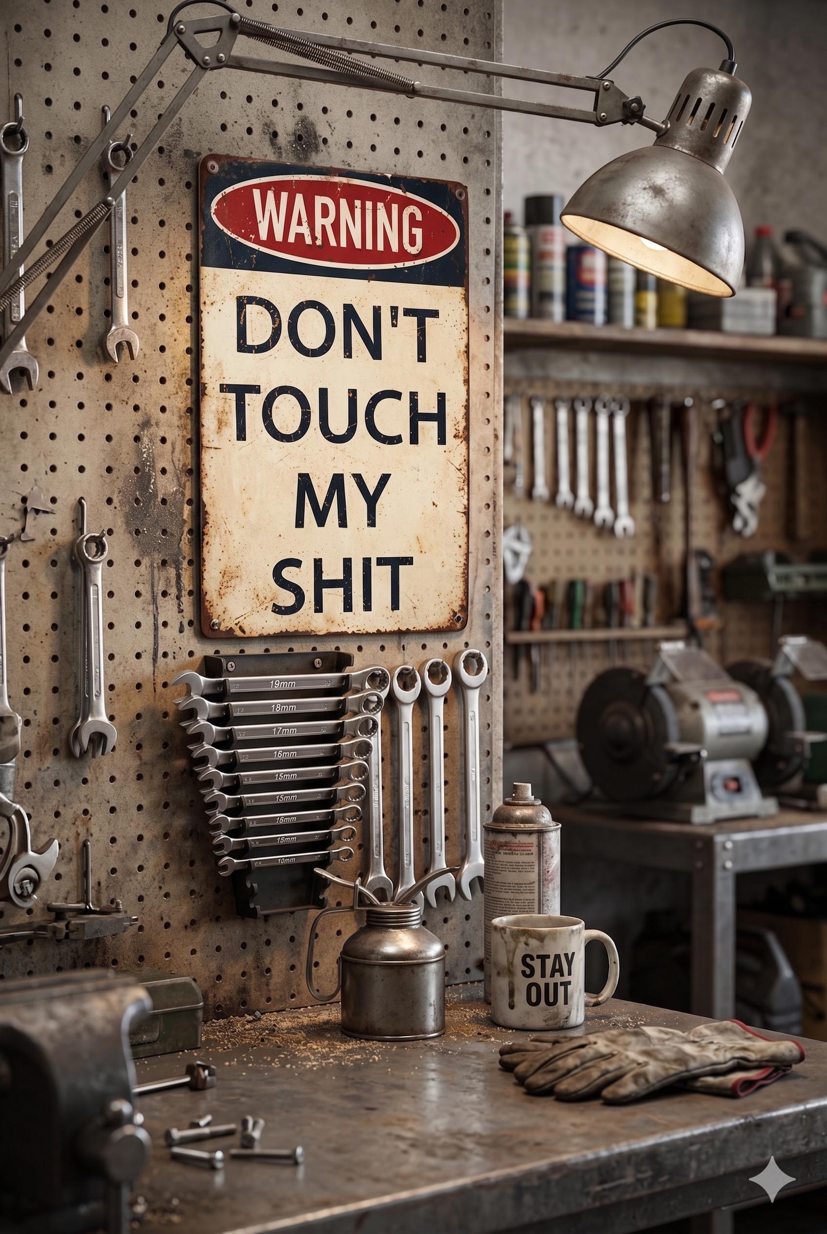 Vintage Warning Metal Tin Sign – Funny Garage Man Cave Decor (8x12 Inch ...