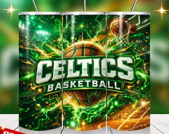 Celtics Tumbler Sublimation Design, Game Day PNG (Digital Download)