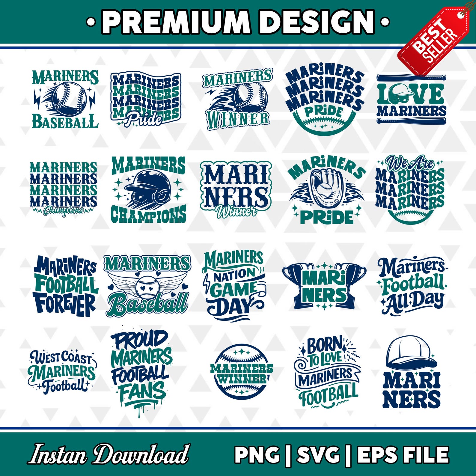 20 Mariners Nation Logo SVG PNG – Baseball Team Mascot, Cut File ...