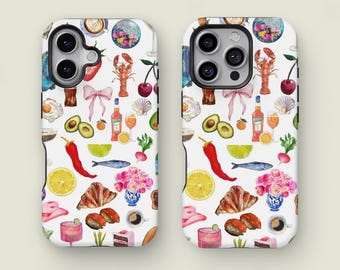 Collage telefooncover, foodie collage telefooncover, telefoon 16 15 14 13 12 11 Pro Max XS, telefoon 13 12 mini case, Samsung Galaxy S25 S24 S23 Ultra