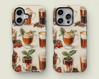 Coffee Phone Case Coffee Lover Cover fit for iPhone 16 15 14 13 12 Pro Max XS, iPhone 13 12 Mini Case, Samsung Galaxy S25 S24 S23 S22 Ultra