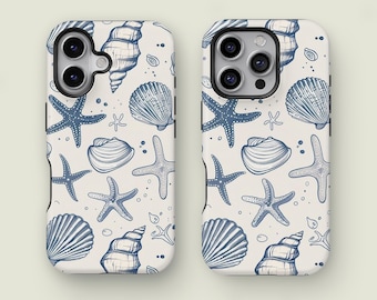 Muschel Handyhülle Ocean Handyhülle, Küstenästhetik Sommer Handyhülle Beach, iPhone 17 16 15 Pro Max XS, Samsung Galaxy S25 Ultra