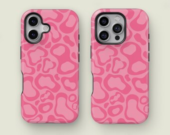 Pink and Red Background Phone Case, Abstract Line Phone Case, iPhone 16 15 14 Pro Max XS, iPhone 13 Mini Case, Samsung Galaxy S25 S24 Ultra