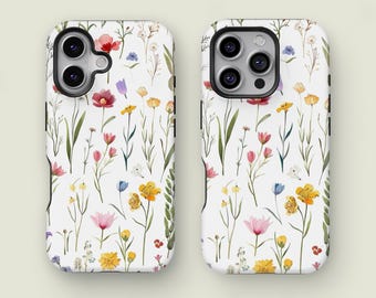 Funda para teléfono con diseño de flores silvestres de primavera, para iPhone 17, 16, 15, 14, 13, 12, 11 Pro Max, XS, 13, 12 Mini, Samsung Galaxy S25, S24, S23, S22, S21, S20 Ultra