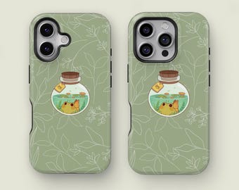 Frog and Toad Phone Case - Green Aesthetic Cover, Phone 16 15 14 13 12 Pro Max XS, Phone 13 12 Mini Case, Samsung Galaxy S25 S24 S23 Ultra