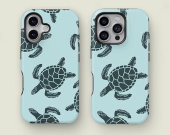 Cute Sea Turtle Phone Case, Ocean Themed, iPhone 17 16 15 14 13 12 11 Pro Max XS, Samsung Galaxy S25 S24 S23 S22 S21 Ultra