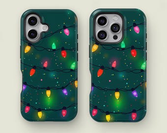 Christmas Lights Phone Case, Cute Holiday Case, Winter Gift Cover iPhone 17 16 15 14 13 12 11 Pro Max, Samsung S25 S24 S23 S22 S21 S20 Ultra