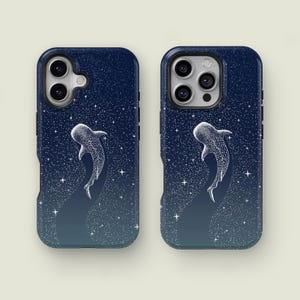 Galactic Shark Phone Case, Celestial Shark Protective Cover, Phone 16 15 14 Pro Max XS, Phone 13 12 Mini Case, Samsung Galaxy S25 S24 Ultra