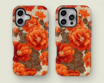Cute Flower Design Cover, Floral Girly Phone Case, Phone 16 15 14 13 12 Pro Max XS, Phone 13 12 Mini Case, Samsung Galaxy S25 S24 S23 Ultra