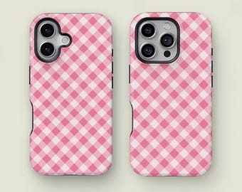 Retro Aesthetic Geometric Checkered Phone Case, Minimalist Checkered Pattern Phone Case, iPhone 16 15 Pro Max XS, Samsung S25 S24 S23 Ultra