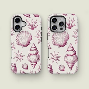 Coastal Aesthetic Summer Phone Cover Beach, Ocean Cell Phone Case Seashell Phone Case, Phone 16 15 Pro Max XS,  Samsung Galaxy S25 S24 Ultra