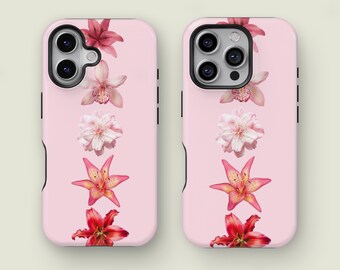 Floral Phone Case, Summer Flowers Phone Case, Minimalist Flowers Pattern Phone Case, iPhone 16 15 14 Pro Max XS, Samsung S25 S24 S23 Ultra