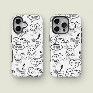 Smile Phone Case, Trendy Preppy Collage Phone Case, iPhone 16 15 14 13 12 Pro Max XS, iPhone 13 Mini Case, Samsung Galaxy S25 S24 S23 Ultra