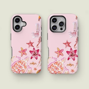 Sea Turtle Phone Case Sea Life Aquatic Animal Cover, Phone 16 15 14 13 Pro Max XS, Phone 13 12 Mini Case, Samsung Galaxy S25 S24 S23 Ultra
