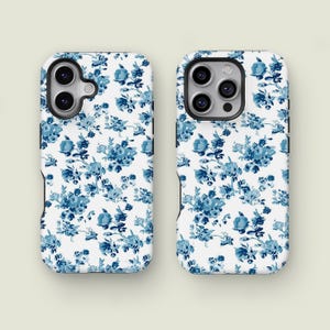 ヴィンテージブルーローズ携帯ケース、美しい花、花柄携帯ケース、iPhone 16 15 14 13 12 11 Pro Max XS、Samsung Galaxy S25 S24 S23 S22 Ultra