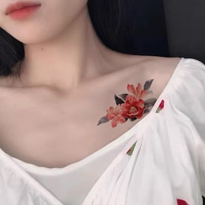 Colorful Temporary Tattoo Stickers – Waterproof Body Art | Long-Lasting Realistic Designs for Chest, Collarbone, Thighs (num: 11)