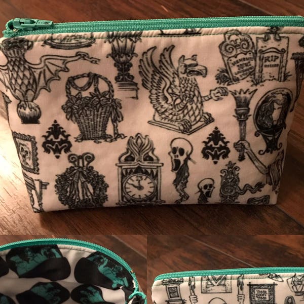 Custom Haunted Mansion makeup bag - Choose your fabric