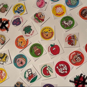 30 stickers rétro tendance années 80 qui puent à gratter et à renifler