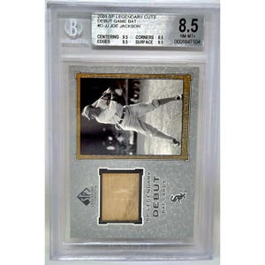 2001 Upper Deck Sp Legendary Cuts SHOELESS JOE Jackson Debut Bat Patch BGS 8.5