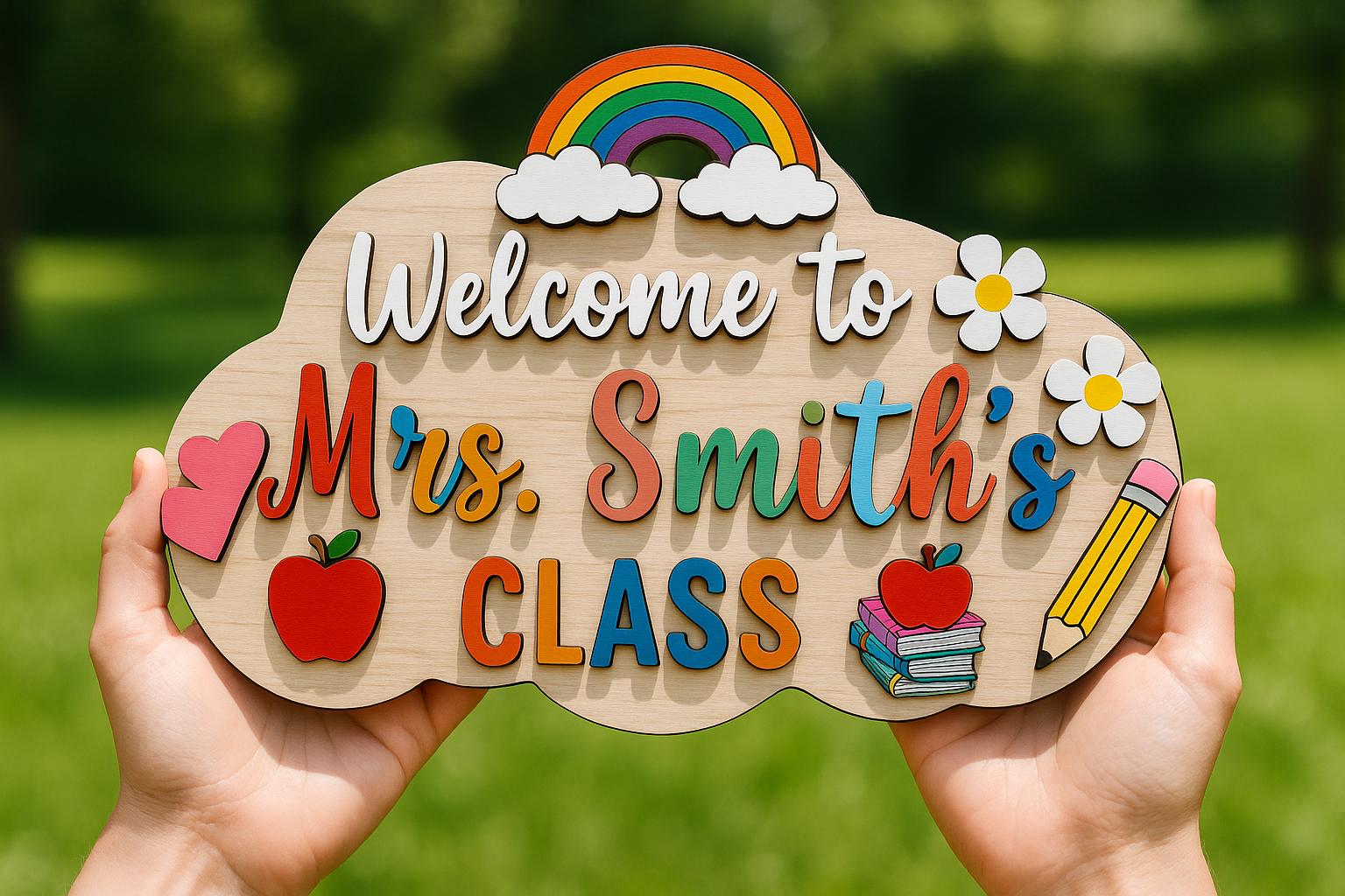 Personalized Welcome to My Classroom Door Sign,Custom Teacher Welcome Sign β Classroom Door Decor,Teacher Door Hanger