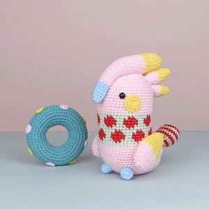 Tiny Cockatoo Amigurumi Crochet,Cockatoo Bird Crochet – Cute Plush Toy,Amigurumi Cockatoo – Easy Tropical Bird Toy,Crochet Cockatoo Parrot