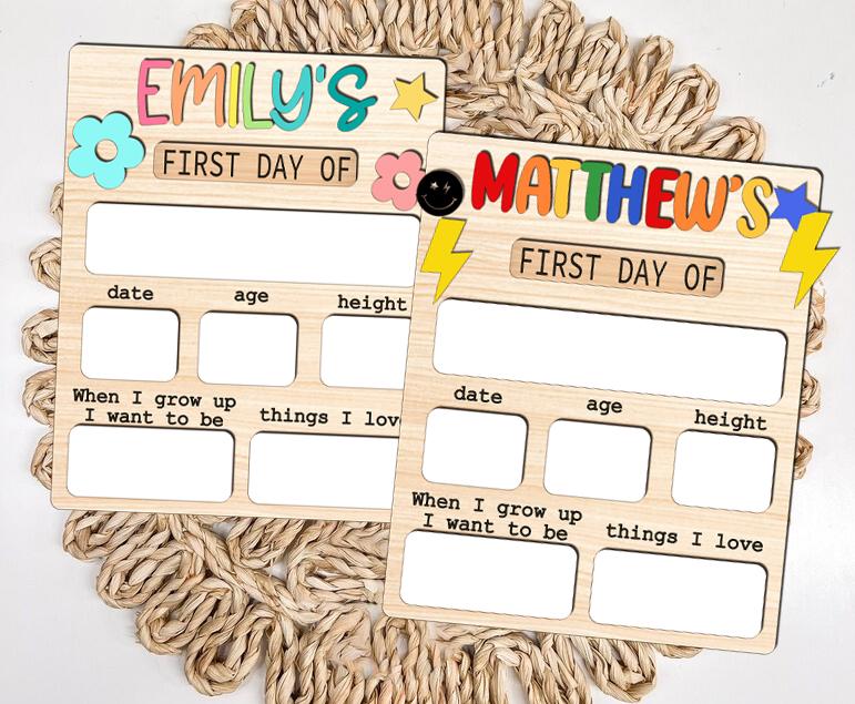 Personalized First & Last Day of School Sign – Back to School Chalkboard – Kindergarten Photo Prop – School Milestone Board