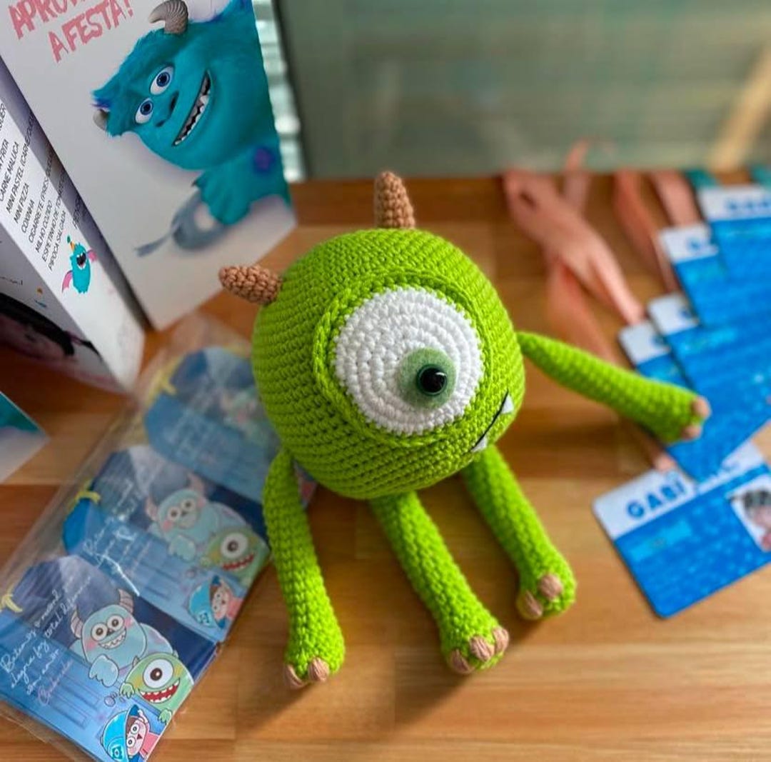 Mike Wazowski Amigurumi ,cute Mike Wazowski Crochet Plush Pattern ...
