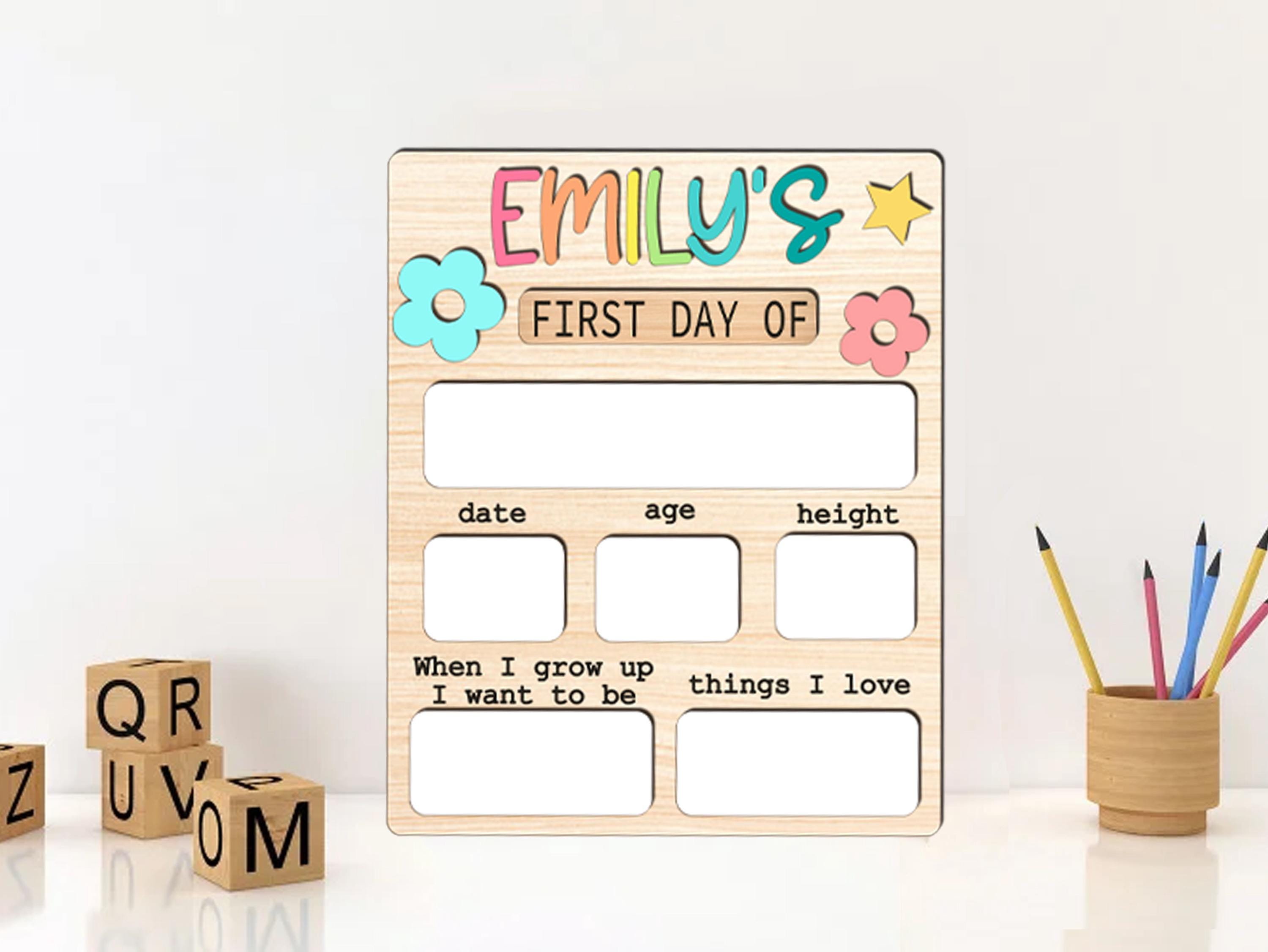Personalized First & Last Day of School Sign – Back to School Chalkboard – Kindergarten Photo Prop – School Milestone Board