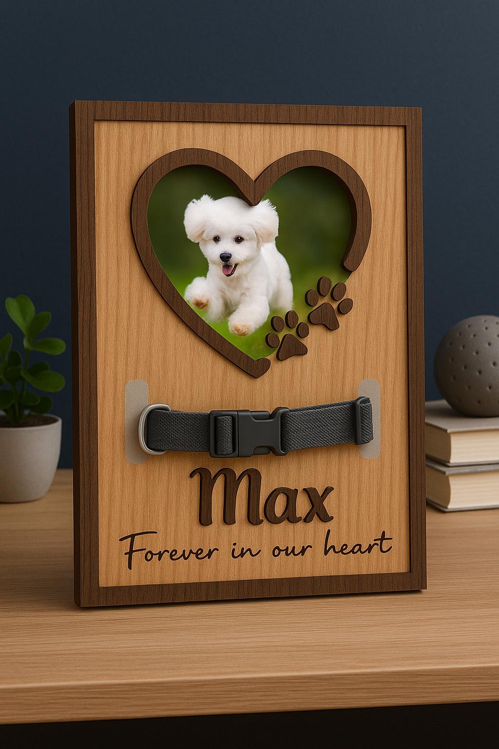 Dog Memorial Gifts, Pet Loss Gifts, Personalized Dog, Dog Memorial, Wood Frame, Collar Holder, Memorial Pet, Pet Collar Sign
